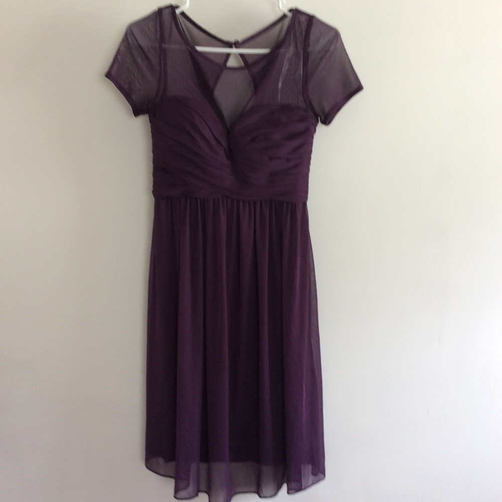 Davids bridal short sleeve formal dress keyhole